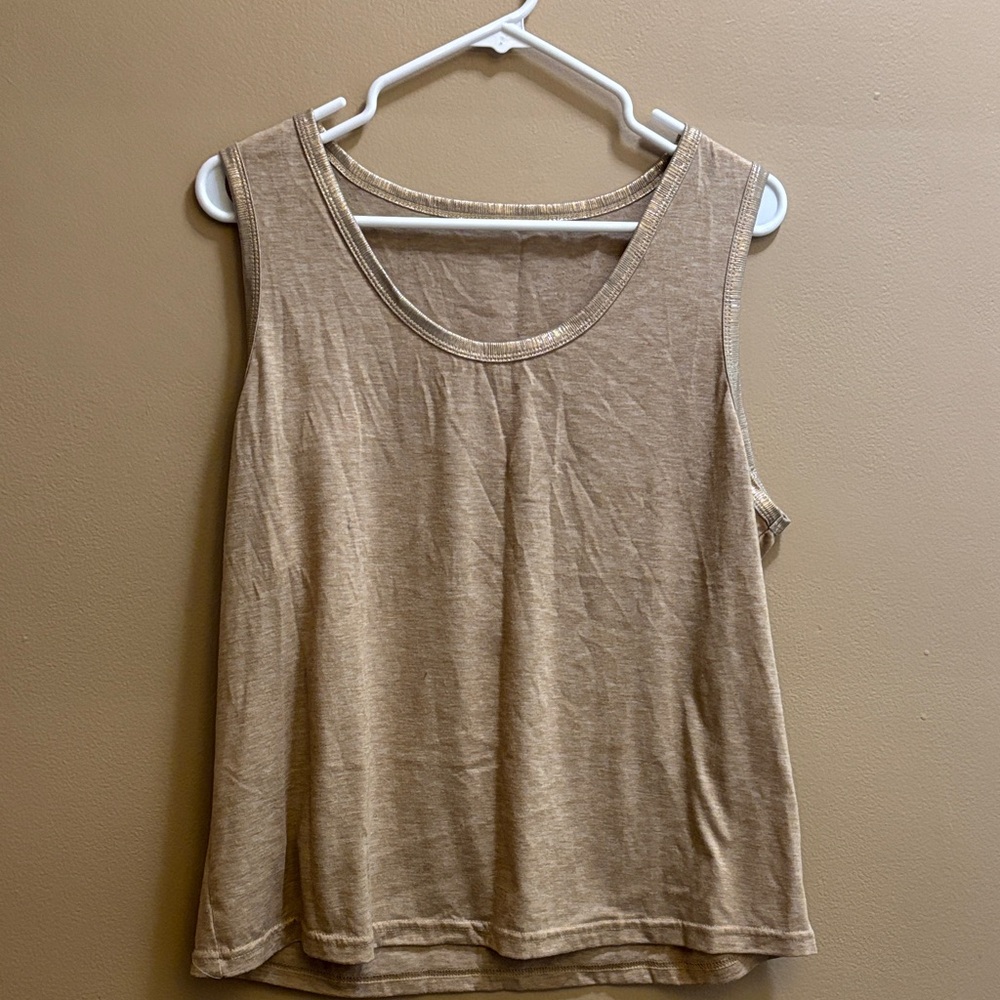 Casual Tan Sleeveless Top